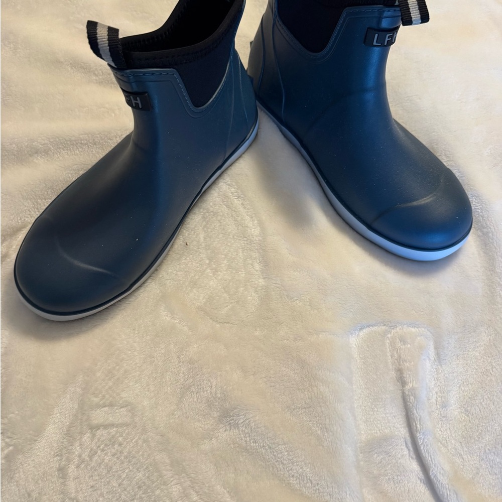 LFH Mens Deck Boots Waterproof Blue Ankle Rain Boots